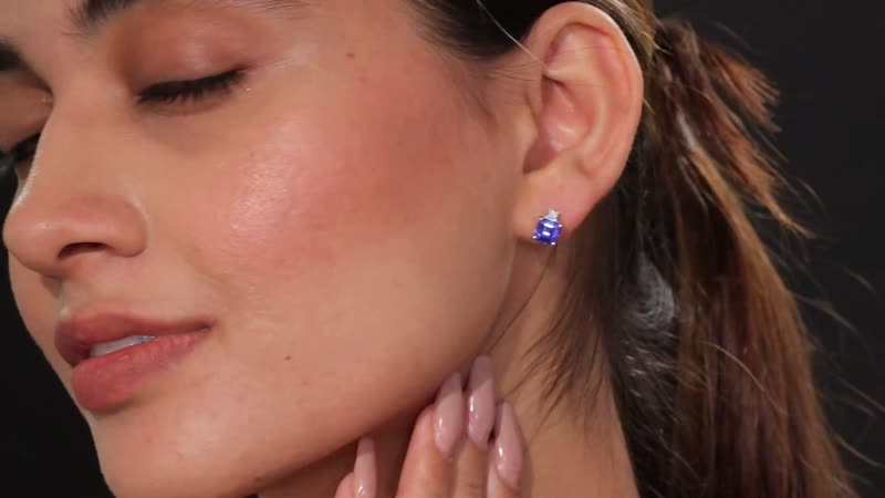 Certified & Appraised Rhapsody Asscher Cut AAAA Tanzanite and E-F VS Diamond 2.69 ctw Earrings in 950 Platinum