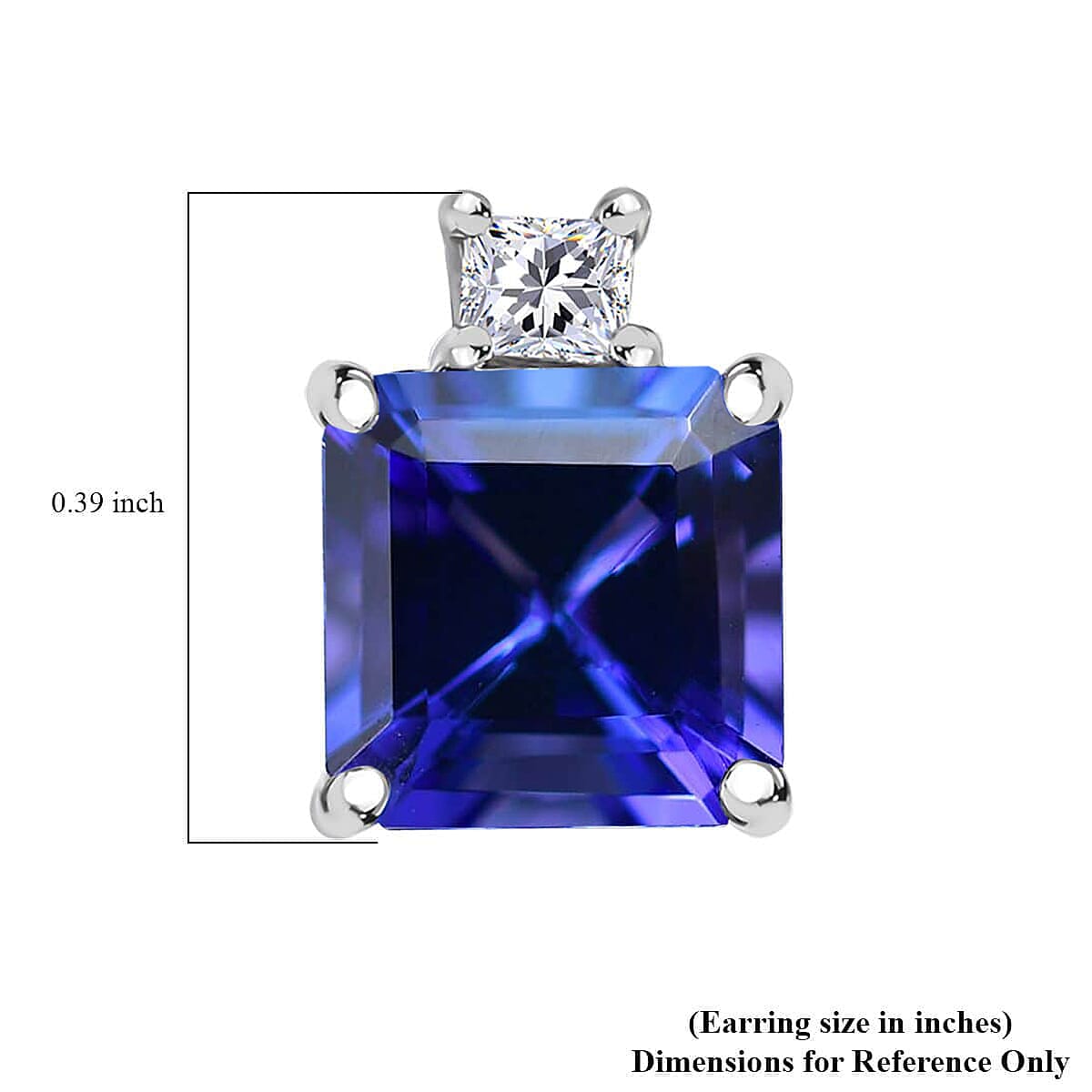 Certified & Appraised Rhapsody Asscher Cut AAAA Tanzanite and E-F VS Diamond 2.69 ctw Earrings in 950 Platinum