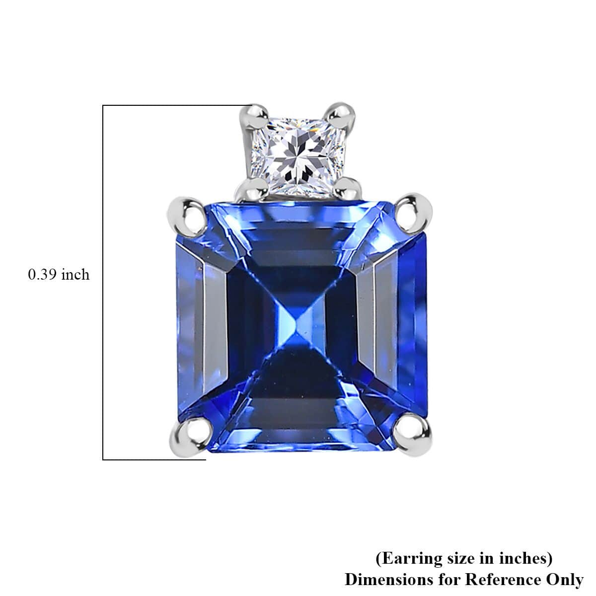 Doorbuster Certified & Appraised Rhapsody Asscher Cut AAAA Tanzanite and E-F VS Diamond 2.69 ctw Earrings in 950 Platinum image number 5