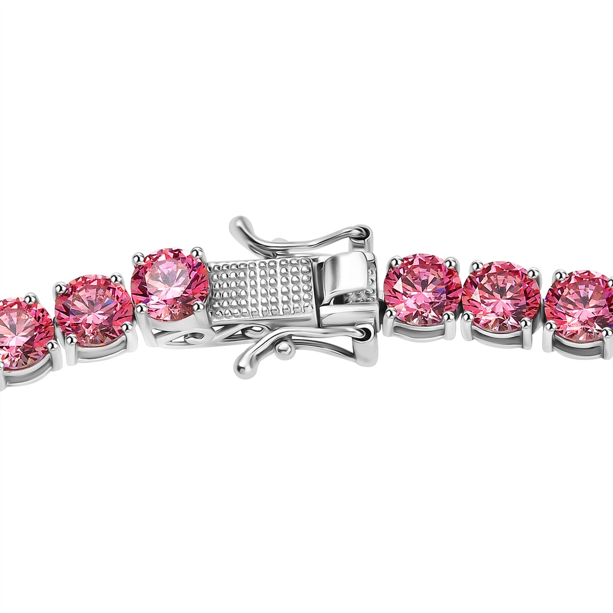 J Francis Embellished with Pink Zirconia by Swarovski 75.10 ctw Celestial Radiance Necklace in Rhodium Over Sterling Silver 18 Inches image number 3