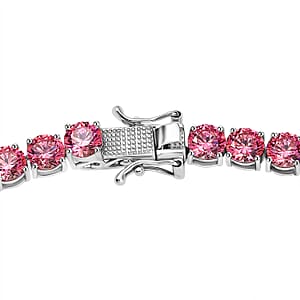 J Francis Embellished with Pink Zirconia by Swarovski 75.10 ctw Celestial Radiance Necklace in Rhodium Over Sterling Silver 18 Inches