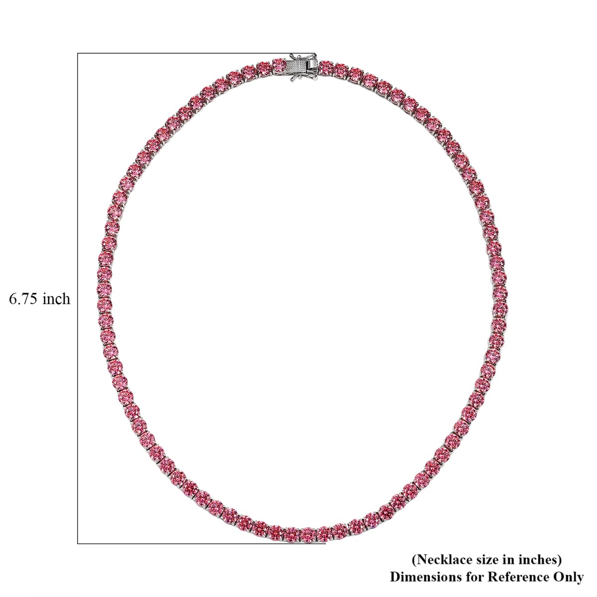 J Francis Embellished with Pink Zirconia by Swarovski 75.10 ctw Celestial Radiance Necklace in Rhodium Over Sterling Silver 18 Inches image number 4