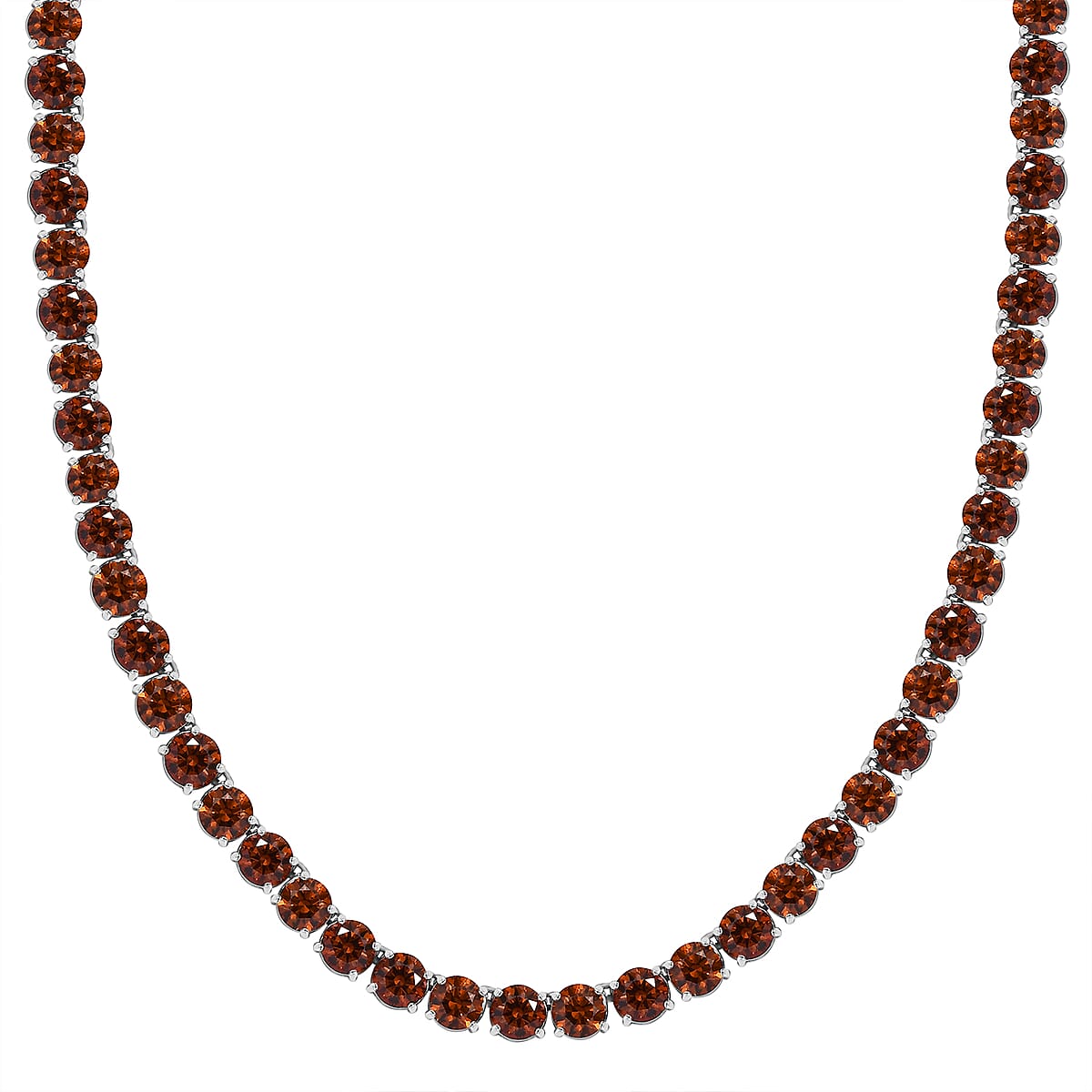 J Francis Embellished with Caramel Zirconia by Swarovski 71.40 ctw Celestial Radiance Necklace in Rhodium Over Sterling Silver 18 Inches image number 0
