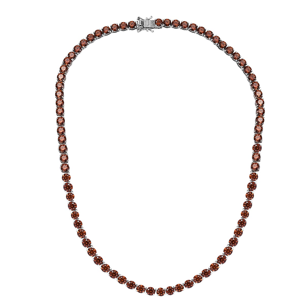 J Francis Embellished with Caramel Zirconia by Swarovski 71.40 ctw Celestial Radiance Necklace in Rhodium Over Sterling Silver 18 Inches image number 3