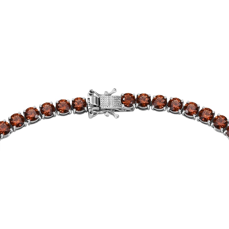 J Francis Embellished with Caramel Zirconia by Swarovski 71.40 ctw Celestial Radiance Necklace in Rhodium Over Sterling Silver 18 Inches