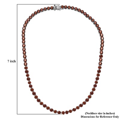 J Francis Embellished with Caramel Zirconia by Swarovski 71.40 ctw Celestial Radiance Necklace in Rhodium Over Sterling Silver 18 Inches
