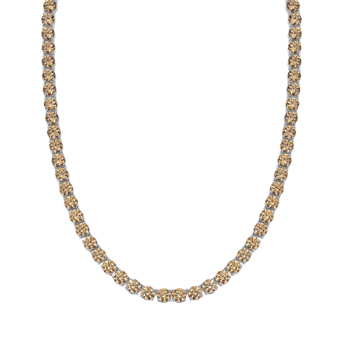 J Francis Embellished with Fancy Yellow Zirconia by Swarovski 73.25 ctw Celestial Radiance Necklace in Rhodium Over Sterling Silver 18 Inches image number 0