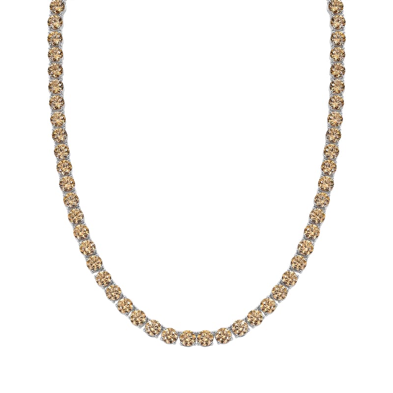 J Francis Embellished with Fancy Yellow Zirconia by Swarovski 73.25 ctw Celestial Radiance Necklace in Rhodium Over Sterling Silver 18 Inches