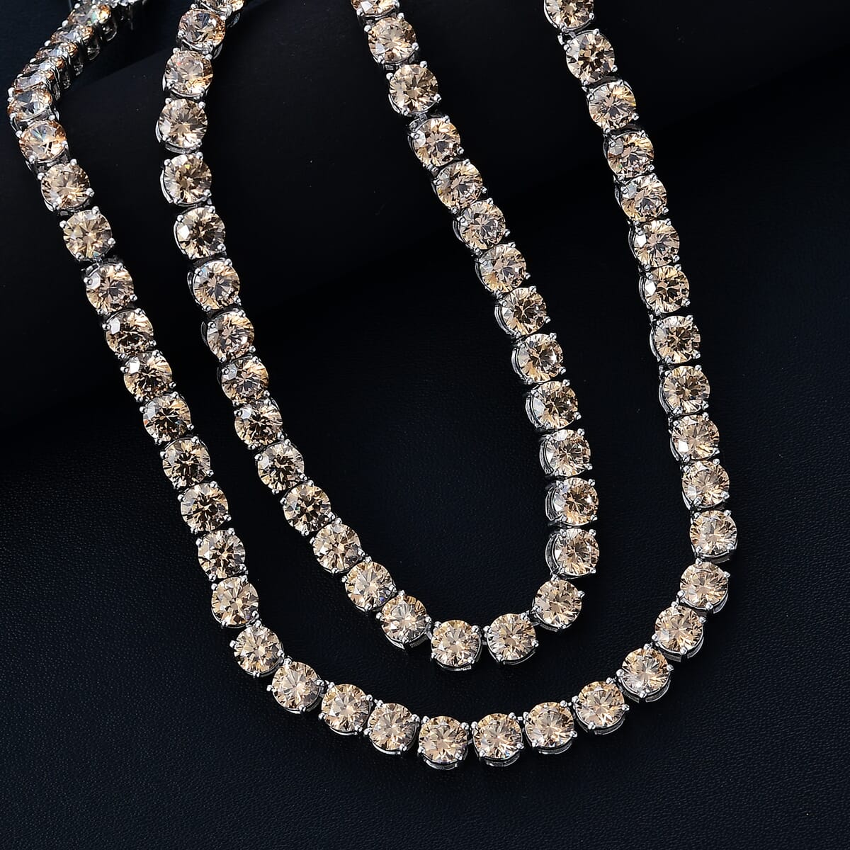 J Francis Embellished with Fancy Yellow Zirconia by Swarovski 73.25 ctw Celestial Radiance Necklace in Rhodium Over Sterling Silver 18 Inches image number 1