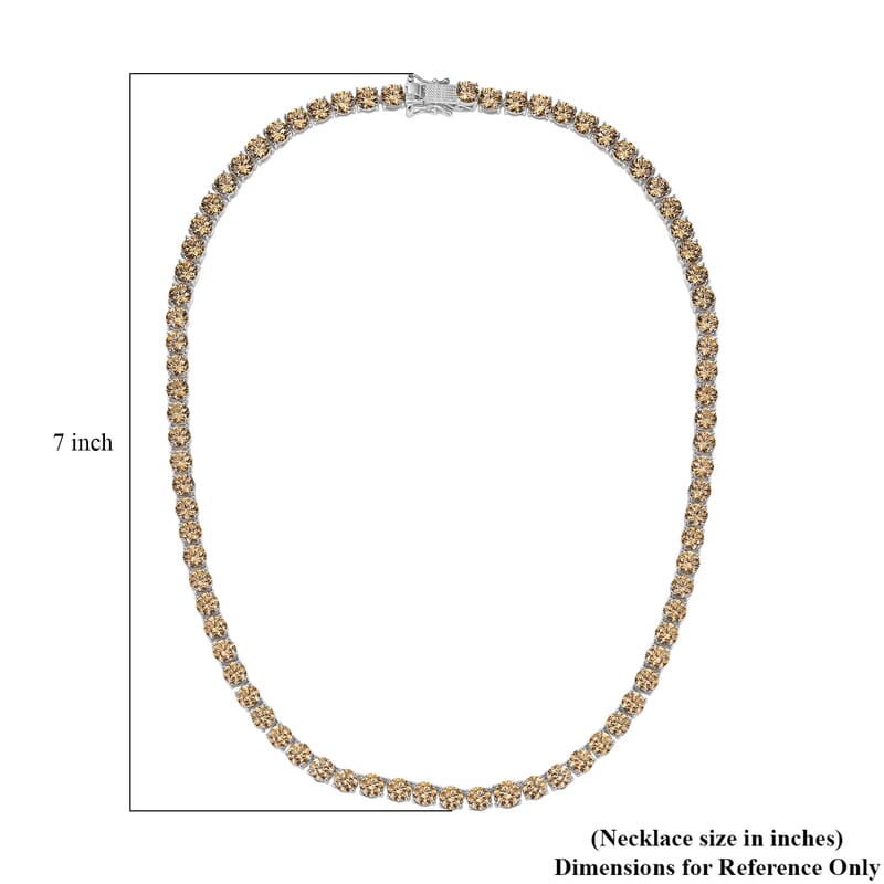 J Francis Embellished with Fancy Yellow Zirconia by Swarovski 73.25 ctw Celestial Radiance Necklace in Rhodium Over Sterling Silver 18 Inches
