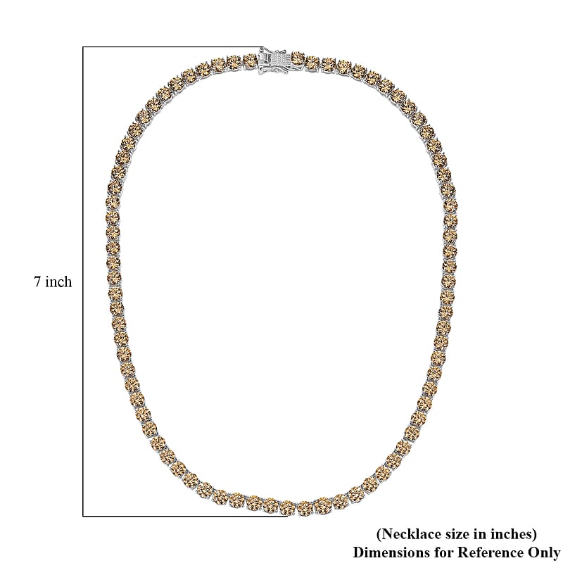 J Francis Embellished with Fancy Yellow Zirconia by Swarovski 73.25 ctw Celestial Radiance Necklace in Rhodium Over Sterling Silver 18 Inches