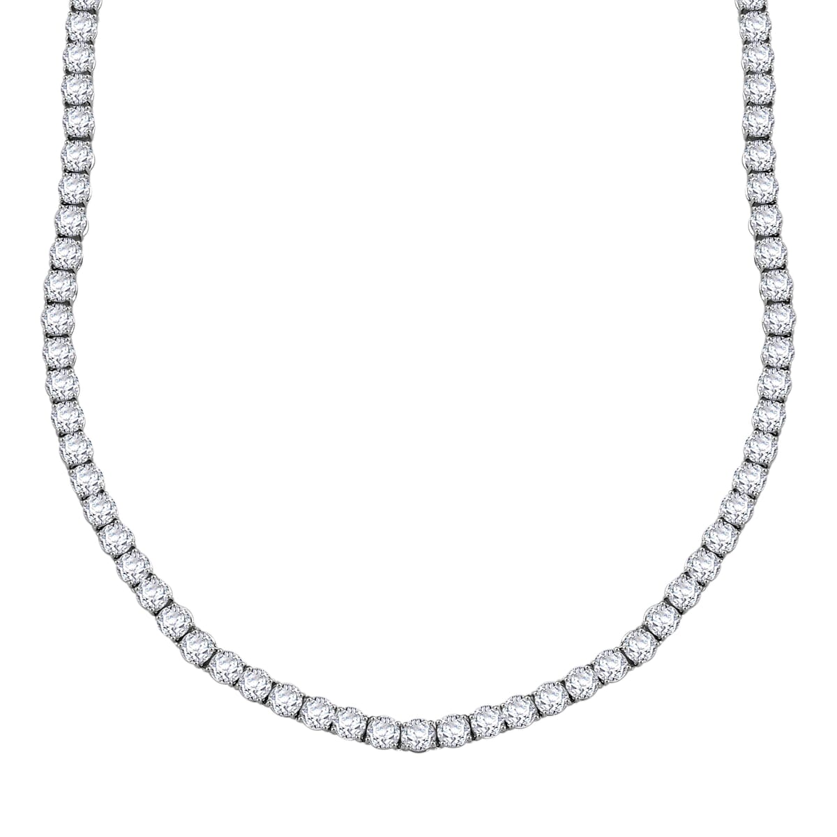 J Francis Embellished with Zirconia by Swarovski 72.90 ctw Celestial Radiance Necklace in Rhodium Over Sterling Silver 18 Inches image number 0