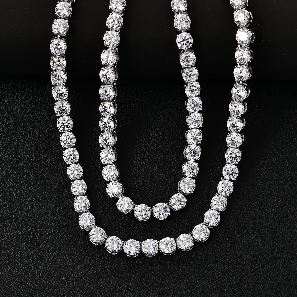 J Francis Embellished with Zirconia by Swarovski 72.90 ctw Celestial Radiance Necklace in Rhodium Over Sterling Silver 18 Inches image number 1
