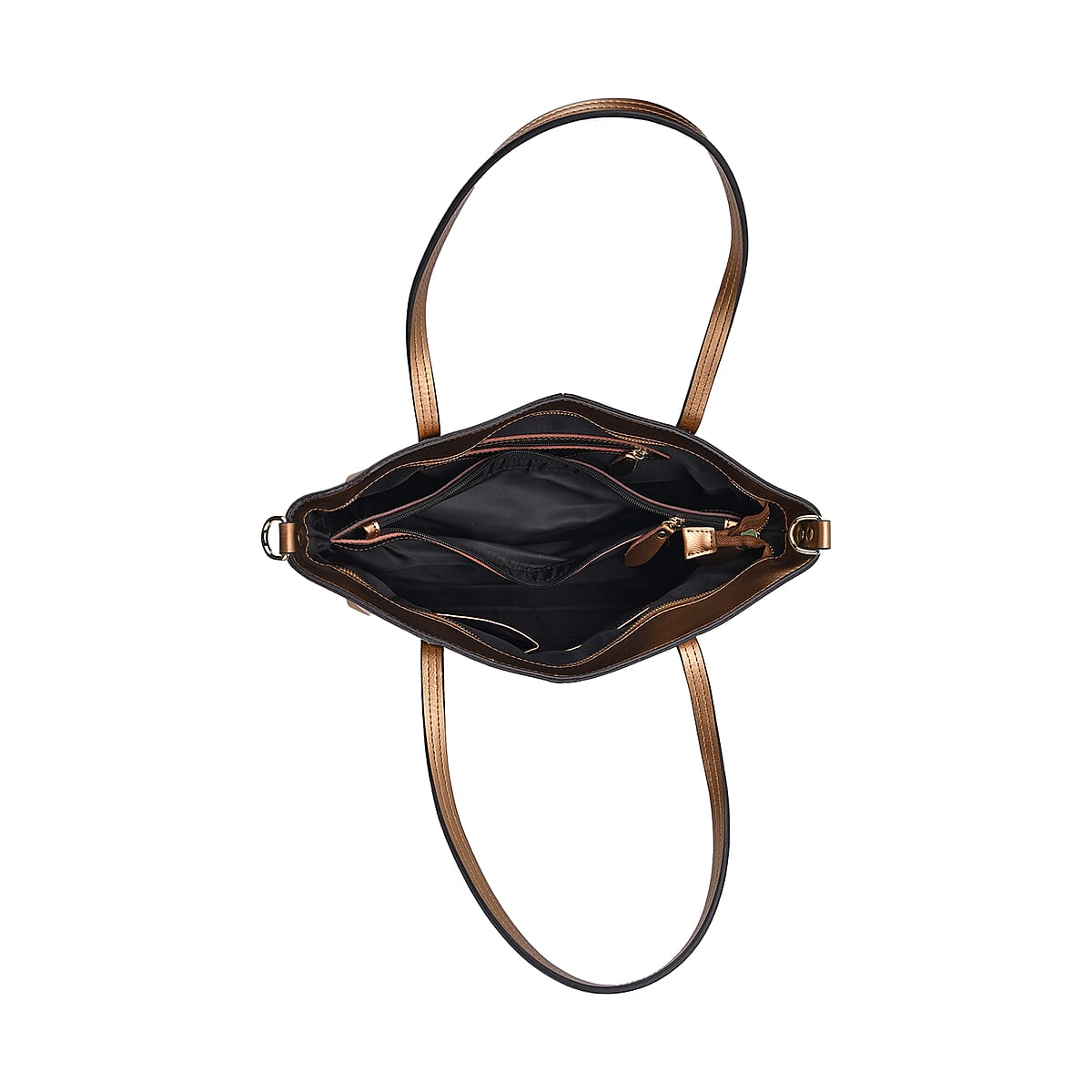 Closeout Deal Golden Genuine Leather Tote Bag image number 4