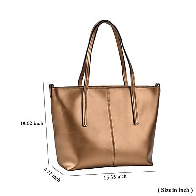 Closeout Deal Golden Genuine Leather Tote Bag