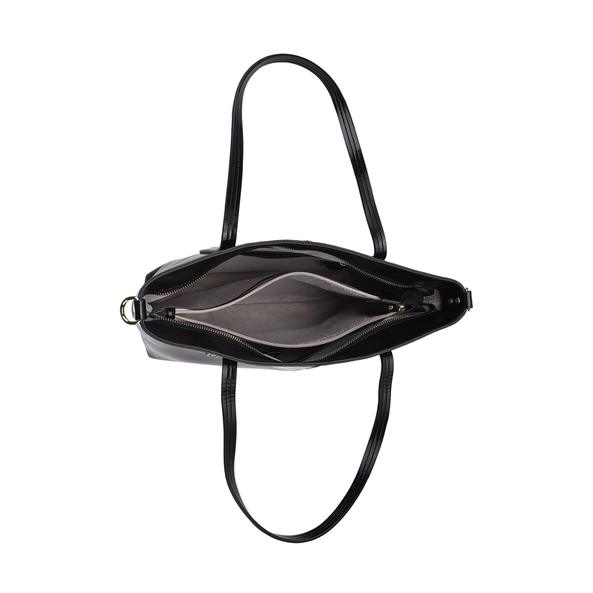 Closeout Deal Black Genuine Leather Tote Bag image number 4