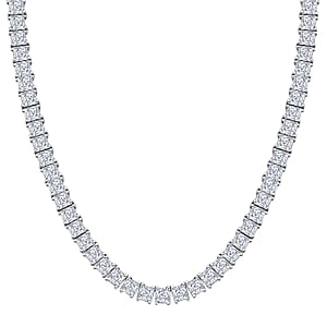 J Francis Embellished with Zirconia by Swarovski 87.90 ctw Iconic Tennis Necklace 18 Inches in Rhodium Over Sterling Silver