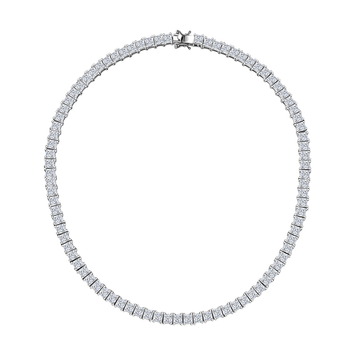 J Francis Embellished with Zirconia by Swarovski 87.90 ctw Necklace 18 Inches in Rhodium Over Sterling Silver image number 3