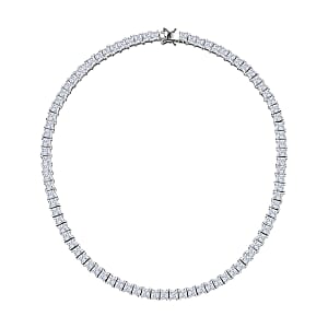 J Francis Embellished with Zirconia by Swarovski 87.90 ctw Iconic Tennis Necklace 18 Inches in Rhodium Over Sterling Silver