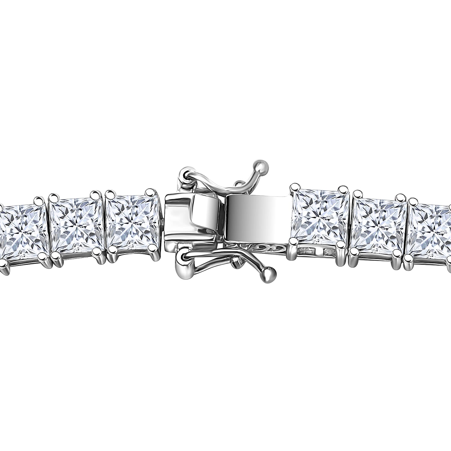 J Francis Embellished with Zirconia by Swarovski 87.90 ctw Iconic Tennis Necklace 18 Inches in Rhodium Over Sterling Silver