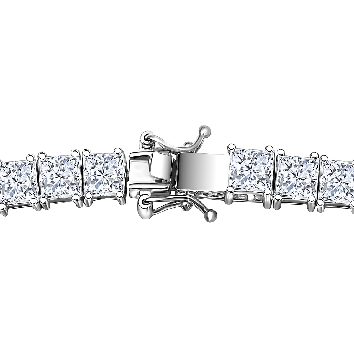 J Francis Embellished with Zirconia by Swarovski 87.90 ctw Necklace 18 Inches in Rhodium Over Sterling Silver image number 4