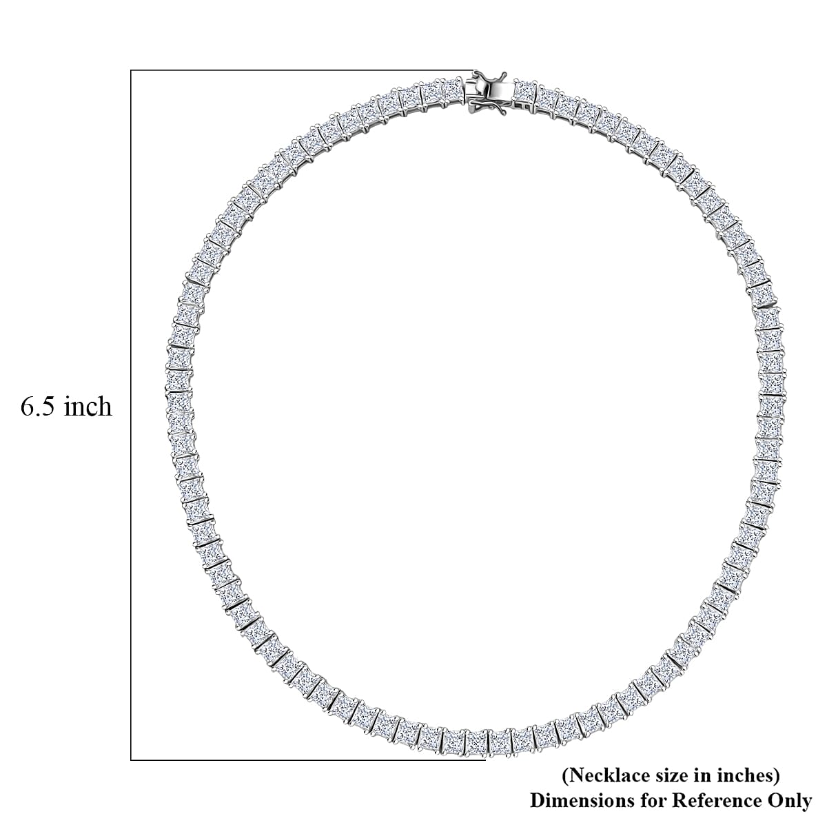 J Francis Embellished with Zirconia by Swarovski 87.90 ctw Iconic Tennis Necklace 18 Inches in Rhodium Over Sterling Silver