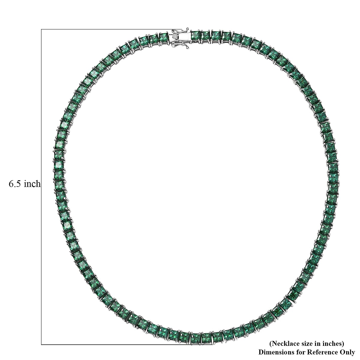 J Francis Embellished with Green Zirconia by Swarovski 56.90 ctw Iconic Tennis Necklace 18 Inches in Rhodium Over Sterling Silver image number 5