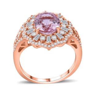 Martha Rocha Kunzite and Moissanite 4.30 ctw Ethereal Majesty Ring in 18K Vermeil Rose Gold Over Sterling Silver (Size 8.0)