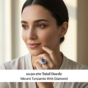 Certified & Appraised Rhapsody AAAA Tanzanite and E-F VS Diamond 6.32 ctw Ring in 950 Platinum (Size 10.0) 10.90 Grams