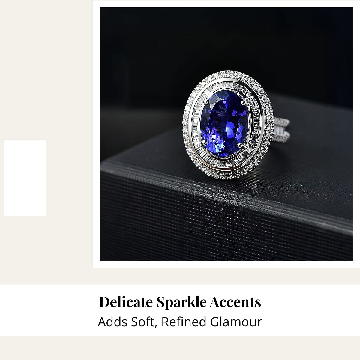 Certified & Appraised Rhapsody AAAA Tanzanite and E-F VS Diamond 6.32 ctw Ring in 950 Platinum (Size 5.0) 10.90 Grams image number 5
