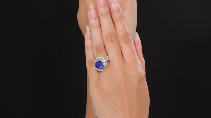 Doorbuster Certified & Appraised Rhapsody 950 Platinum AAAA Tanzanite, Diamond (E-F, VS2) Ring (Size 10.0) (9.80 g) 6.05 ctw