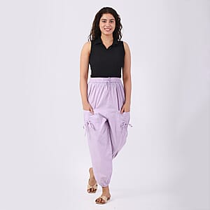 Mauve 2 Front Pocket Harem Pants with Ankle Cuffs Drawstring - One Size Fits Most