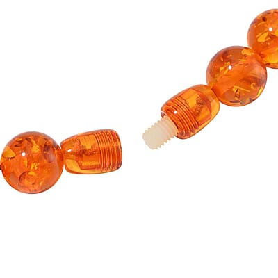 Simulated Amber Round Beaded Necklace 20.5 Inches