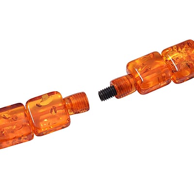 Simulated Amber Cushion Beaded Necklace 21 Inches