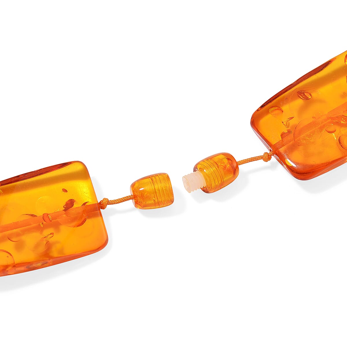Simulated Amber Fancy Block Necklace 24 Inches image number 3