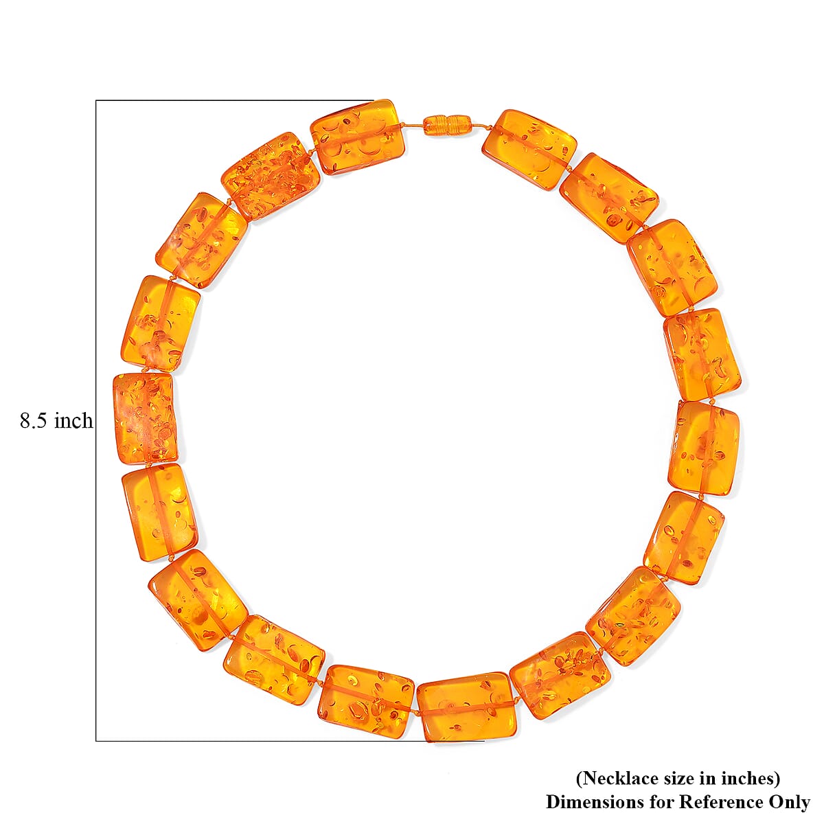 Simulated Amber Fancy Block Necklace 24 Inches image number 4