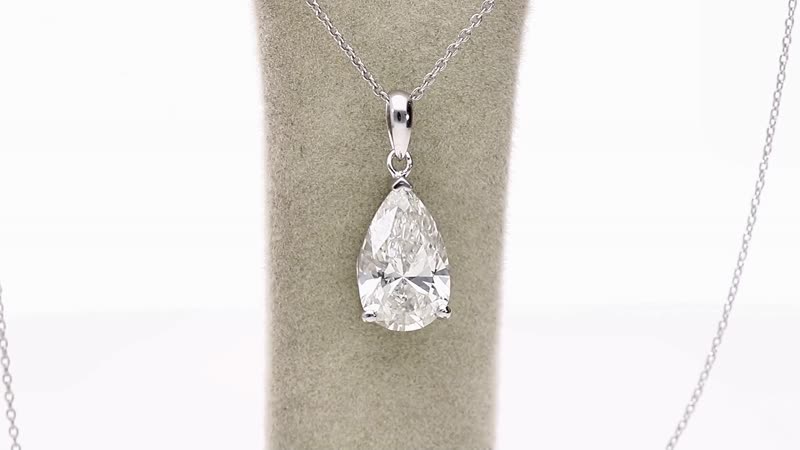 IGI Certified Lab Grown Diamond G VS2 3.00 ctw Solitaire Pendant in 950 Platinum