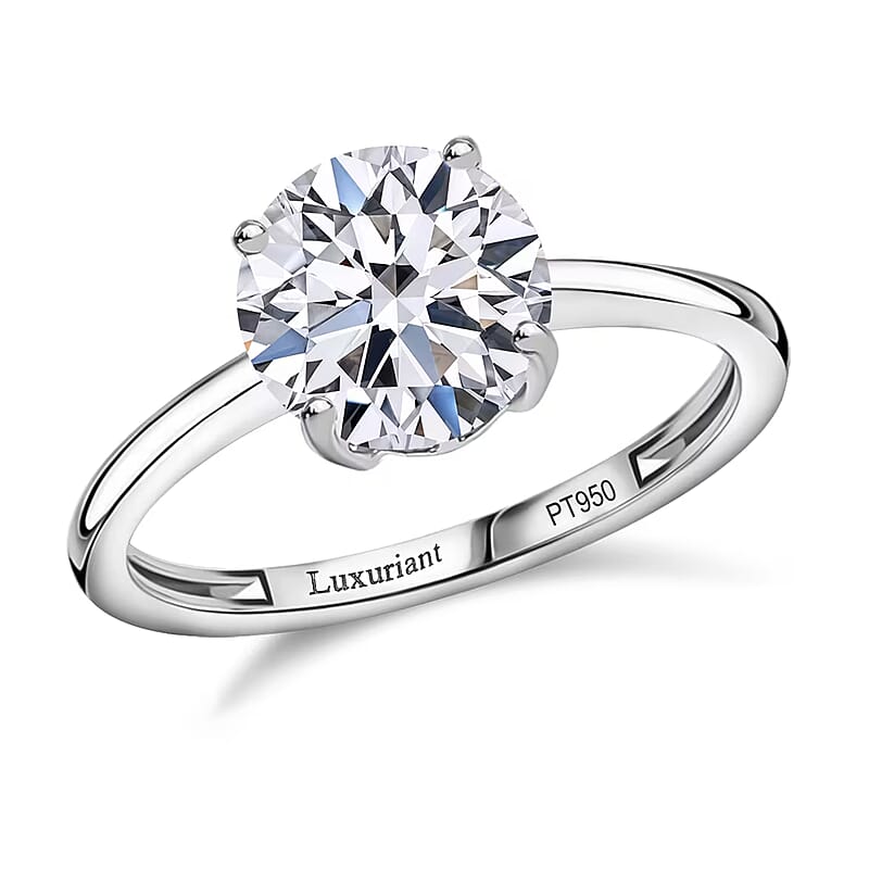IGI Certified Luxuriant Lab Grown Diamond G VS2 3.00 ctw Solitaire Ring in 950 Platinum (Size 10.0) 4.90 Grams