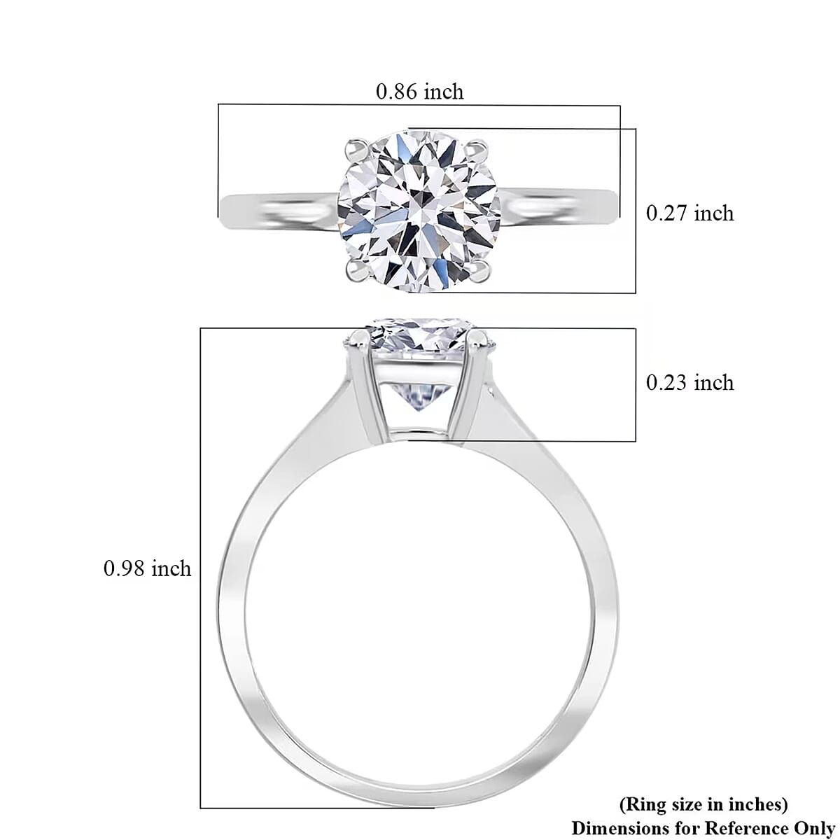 IGI Certified Luxuriant Lab Grown Diamond G VS2 3.00 ctw Solitaire Ring in 950 Platinum (Size 8.0) 4.90 Grams image number 7