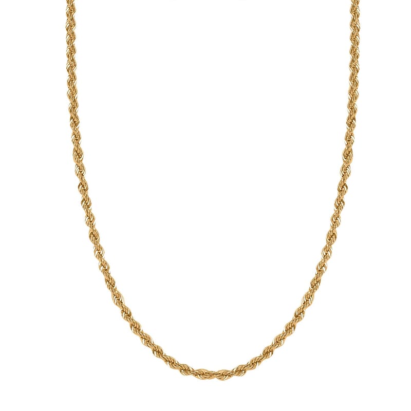 Rope Chain Necklace in 22K Yellow Gold 20 Inches 3.45 Grams