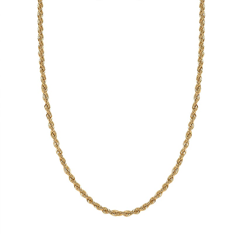 Rope Chain Necklace in 22K Yellow Gold 20 Inches 3.45 Grams