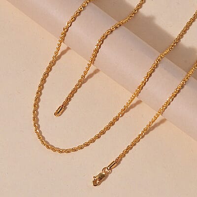 Rope Chain Necklace in 22K Yellow Gold 20 Inches 3.45 Grams
