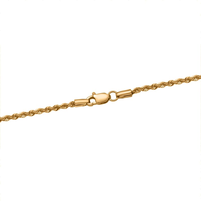 Rope Chain Necklace in 22K Yellow Gold 20 Inches 3.45 Grams