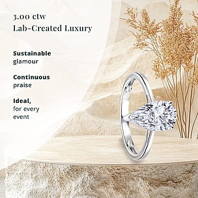 IGI Certified Luxuriant Lab Grown Diamond F VS2 3.00 ctw Solitaire Ring in 950 Platinum (Del. in 10-12 Days)