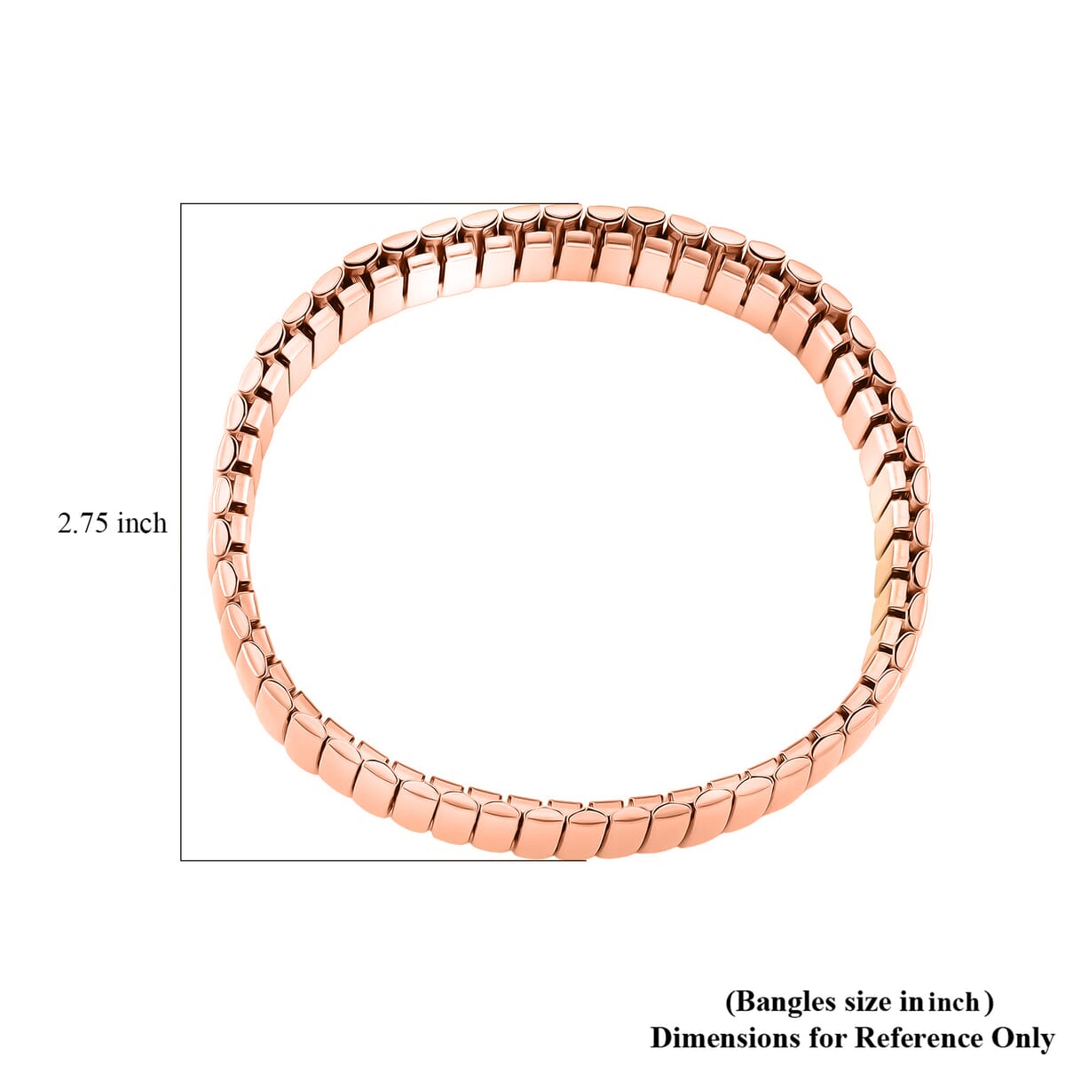 Herringbone Chain Bracelet in ION Plated RG Stainless Steel (7.5-8.0In) image number 3