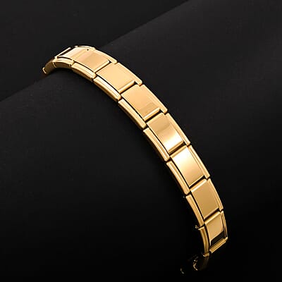 Link Chain Bracelet in ION Plated YG Stainless Steel (7.5-8.0In)