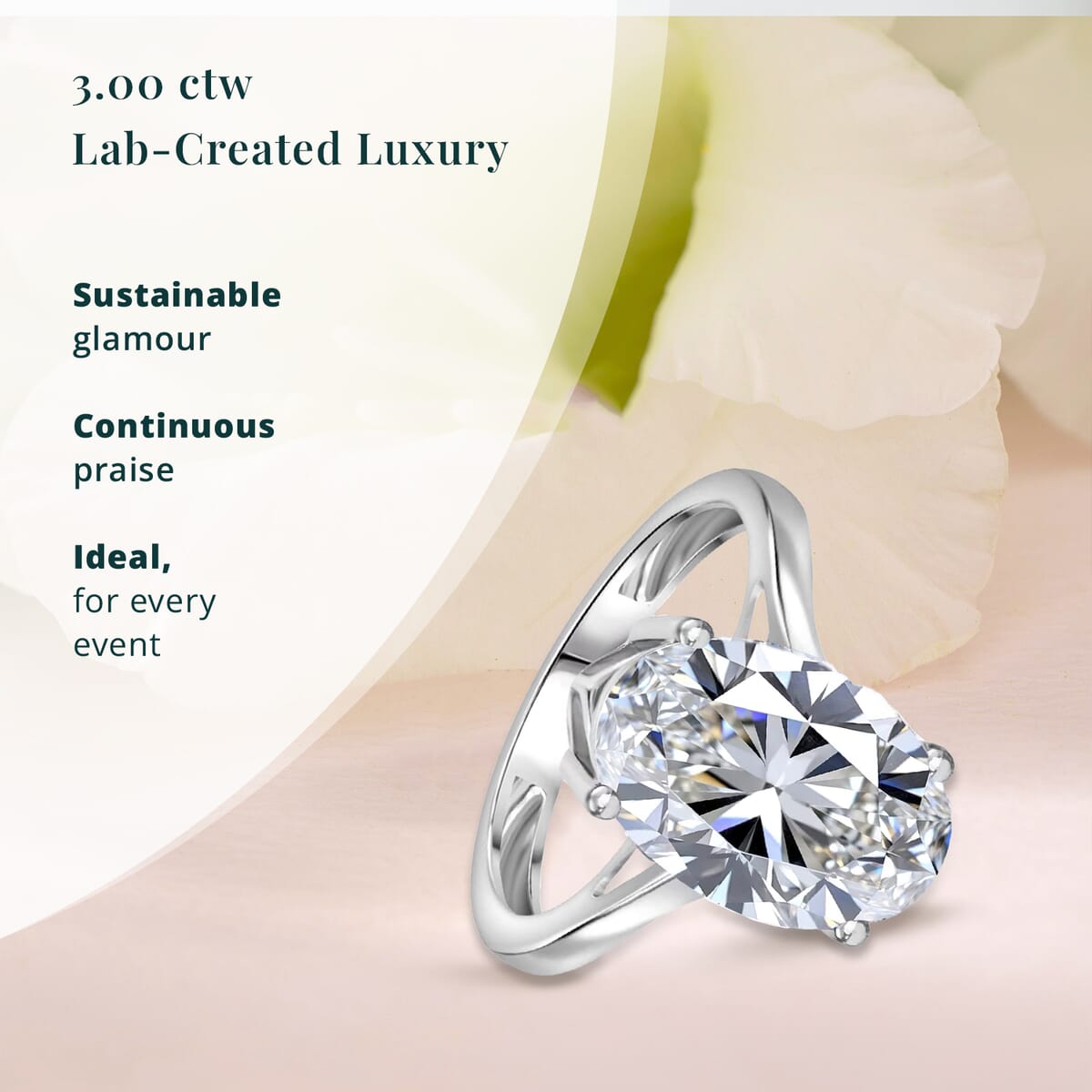 IGI Certified Luxuriant Lab Grown Diamond G VS2 3.00 ctw Solitaire Ring in 950 Platinum (Size 7.5) 4.50 Grams image number 2