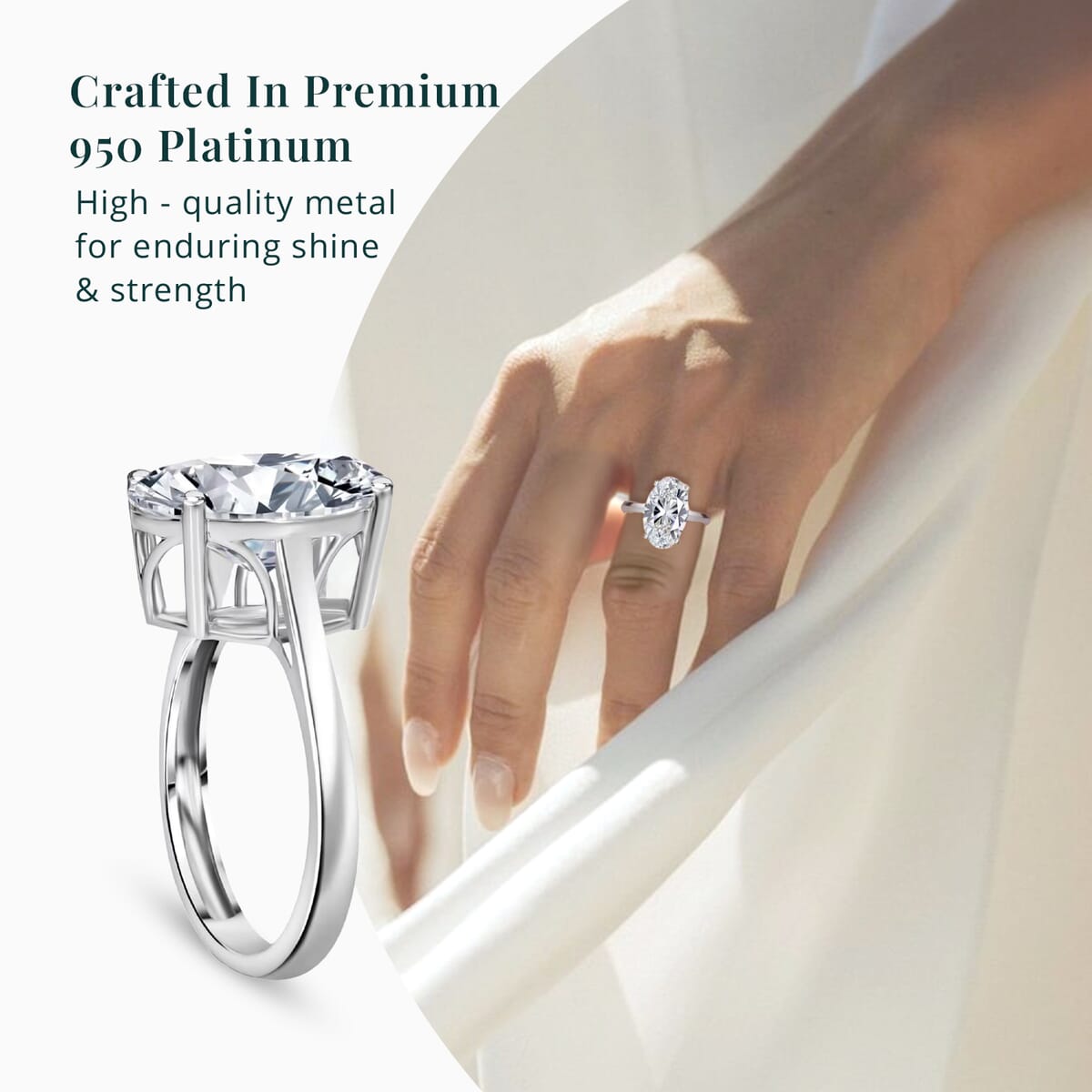 IGI Certified Luxuriant Lab Grown Diamond G VS2 3.00 ctw Solitaire Ring in 950 Platinum (Size 7.5) 4.50 Grams image number 4
