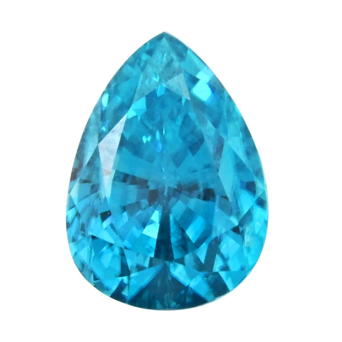 AAAA Blue Zircon (Pear Free Size) 4.50 ctw image number 0