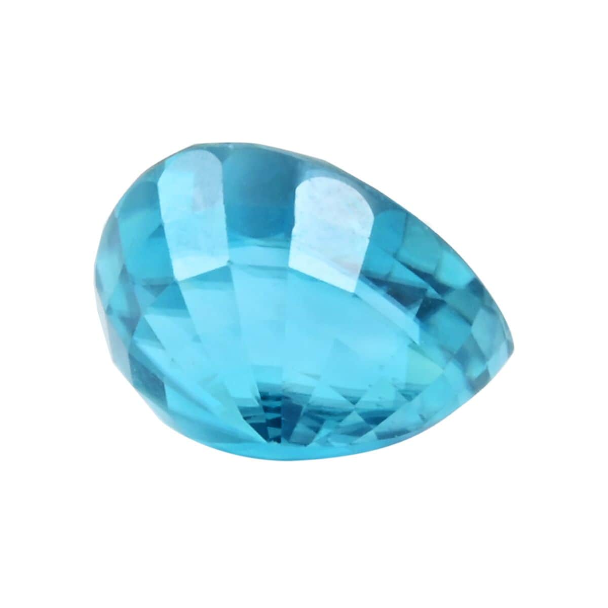 AAAA Blue Zircon (Pear Free Size) 4.50 ctw image number 2